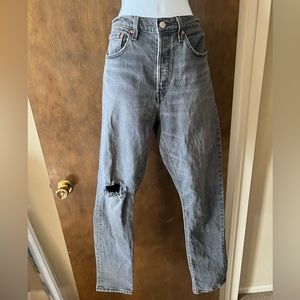 Women’s Levi’s Washed Black Denim 501 Skinny Jeans